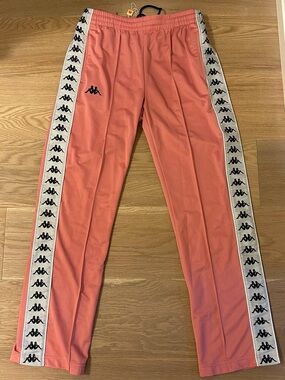 Kappa Kids Coral Pink Logo Tape Track Pants